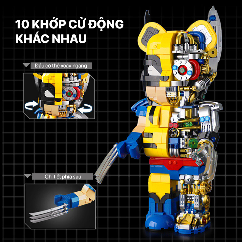 Mô hình lắp ghép - Bear Robot - Wolverine 188013 2 mo hinh lap ghep bear robot wolverine 188013 02